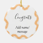 Gratuliere orange Spirale spanischer Rand Boho Ret Keramik Ornament (Hinten)