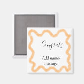 Gratuliere orange Spirale spanischer Rand Boho Ret Magnet (Vorderseite/Rückseite)