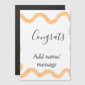 Gratuliere orange Spirale spanischer Rand Boho Ret Magnetkarte (Vorne/Hinten)