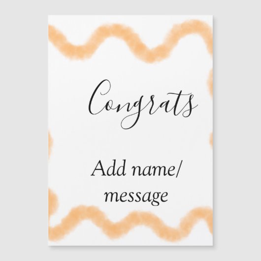 Gratuliere orange Spirale spanischer Rand Boho Ret Magnetkarte (Vorderseite)
