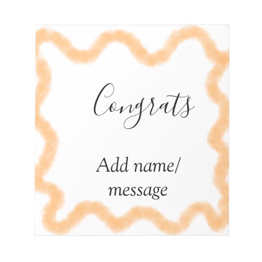 Gratuliere orange Spirale spanischer Rand Boho Ret Notizblock (Vorderseite)