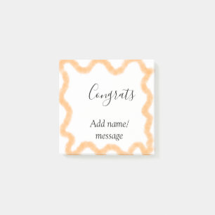 Gratuliere orange Spirale spanischer Rand Boho Ret Post-it Klebezettel