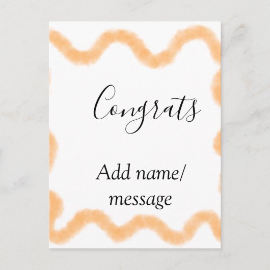 Gratuliere orange Spirale spanischer Rand Boho Ret Postkarte (Vorderseite)