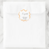 Gratuliere orange Spirale spanischer Rand Boho Ret Runder Aufkleber (Tasche)