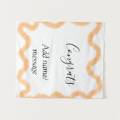 Gratuliere orangefarbene spanische Spiralrand boho Wandteppich (Vorderseite (Horizontal))