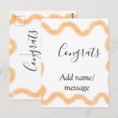 Gratuliere orangefarbene Spiralspanische Umrandung Postkarte (Vorne/Hinten)