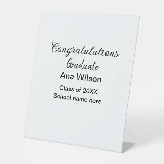 gratulieren Absolventen hinzufügen Namen Jahr Schu Sockelschild (Vorderseite)