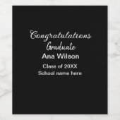 gratulieren Absolventen hinzufügen Namen Jahr Schu Weinetikett (Einzelnes Label)