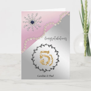 Gratulieren Sie Freunden zum 5. Hochzeitstag Karte