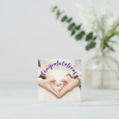 GRATULIERUNGEN Lila TEXT-Umschließungskarte Begleitkarte (Stehend Vorderseite)