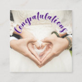 GRATULIERUNGEN Lila TEXT-Umschließungskarte Begleitkarte (Rückseite)