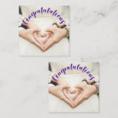 GRATULIERUNGEN Lila TEXT-Umschließungskarte Begleitkarte (Vorne/Hinten)