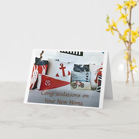 GRATULIERUNGEN ZU IHNEN NEUES **LAKE HOUSE** KARTE (Gelbe Blume)