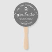 Grau 1 Foto Abschluss Moderne Script Hearts Cap Fächer (Vorderseite)