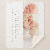 Grau 3 Foto Collage Baby Birth Sherpadecke (Vorderseite)