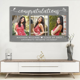 Grau Abschluss 3 Foto Moderne Kalligraphie Herz Banner