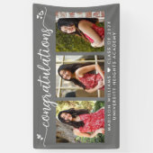 Grau Abschluss 3 Foto Moderne Kalligraphie Herz Banner (Vertikal)