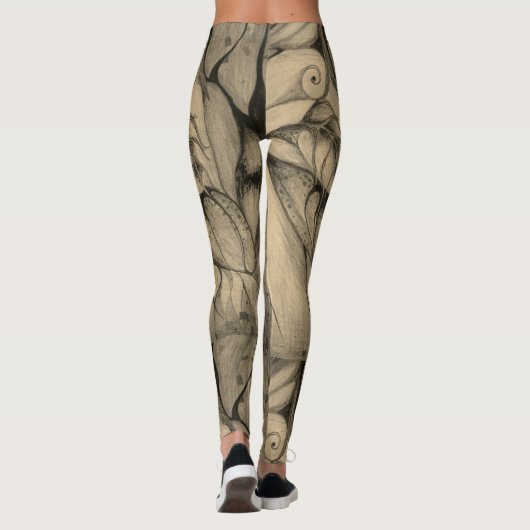 grau abstrakt leggings (Rückseite)