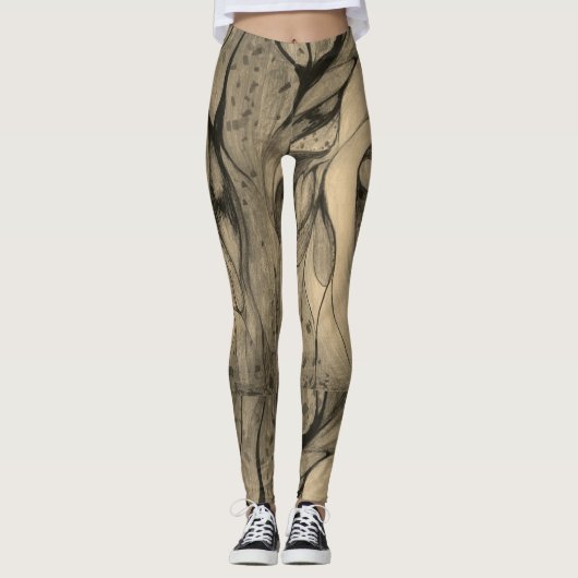 grau abstrakt leggings (Vorderseite)