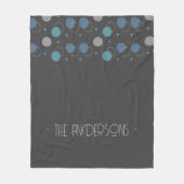 Grau abstrakt mit Monogramm Fleecedecke (Vorderseite)