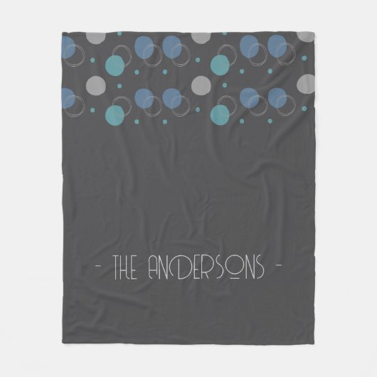 Grau abstrakt mit Monogramm Fleecedecke (Vorderseite)