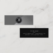 Grau Abstrakt und Monogramm Mini Visitenkarte (Vorne/Hinten)