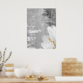 Grau Abstrakte botanische Malerei Wand an Wand Pos Poster (Küche)