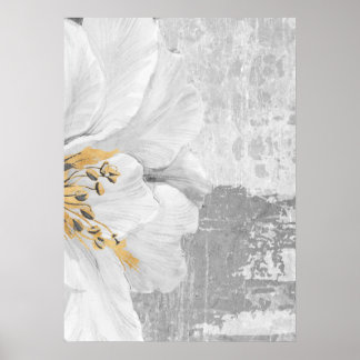 Grau Abstrakte botanische Malerei Wand an Wand Pos Poster