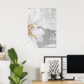 Grau Abstrakte botanische Malerei Wand an Wand Pos Poster (Heimbüro)