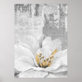 Grau Abstrakte botanische Malerei Wand an Wand Pos Poster (Vorne)
