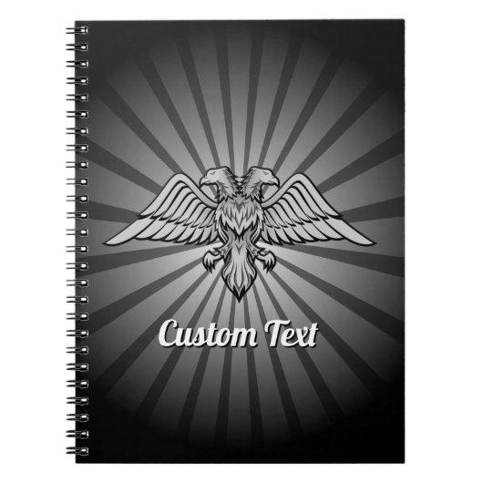 Grau Adler mit zwei Heads Notebook Notizblock (Vorderseite)