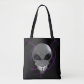 Grau-Alien-Tote-Tasche Tasche (Vorderseite)
