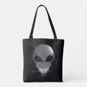 Grau-Alien-Tote-Tasche Tasche (Rückseite)