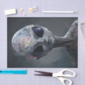 Grau Alien Watercolor Floral Seidenpapier (Handwerk)