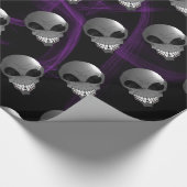 Grau Alien Wrapping Paper Geschenkpapier (Ecke)