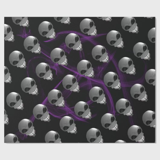 Grau Alien Wrapping Paper Geschenkpapier (Flach)