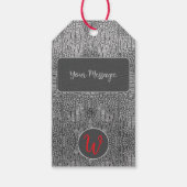 Grau-Alligator-Lederskalen Reptile Monogramm Geschenkanhänger (Vorderseite)