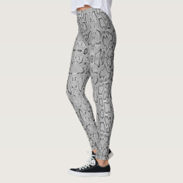Grau-Anaconda-Snakeskin Leggings