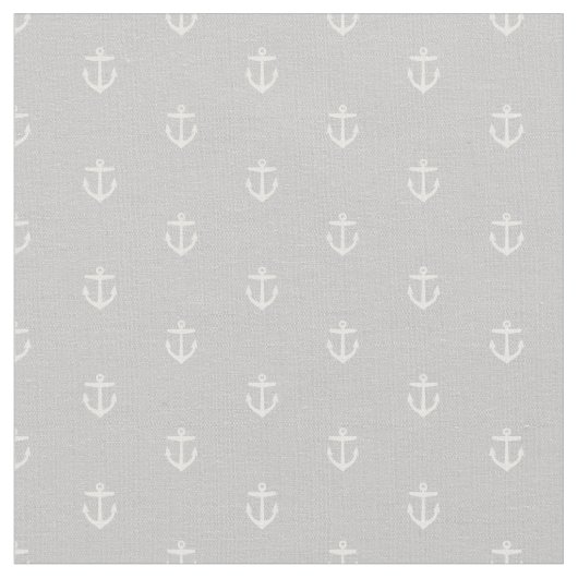Grau Anchor Print Stoff (Nahaufnahme)