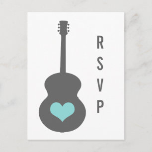 Grau/Aqua Guitar Herzstück UAWG Postkarte