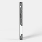 Grau Argyle Gittermuster mit Monogramm iPhone Hülle (Rechte Seite)