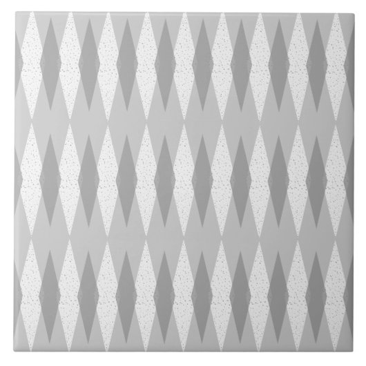 Grau-Argyle-Keramikfliese im Stil der Mitte des 20 Fliese (Vorderseite)