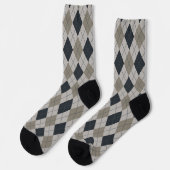 Grau Argyle Socken (Linkes Detail)