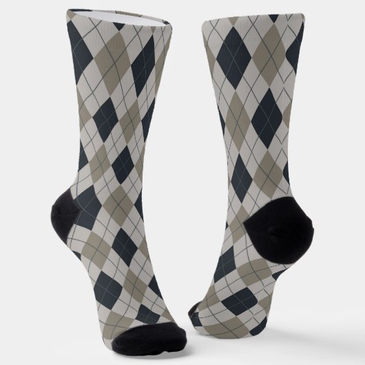 Grau Argyle Socken (Gewinkelt)