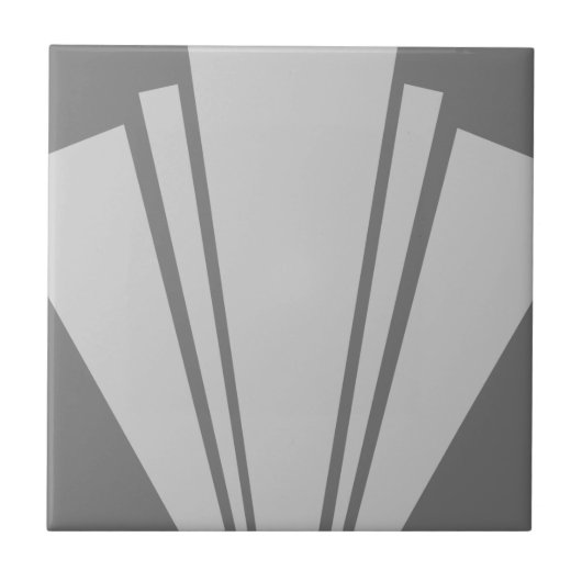 Grau Art Deco Design Fliese (Vorderseite)