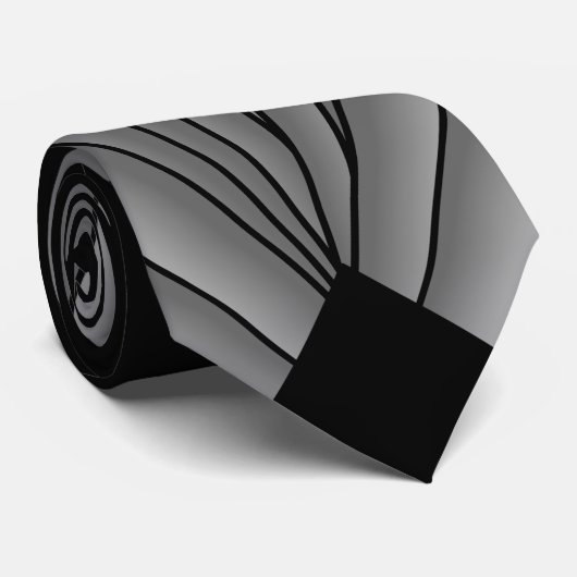 Grau Art Deco Design Krawatte (Gerollt)