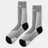 Grau Art Deco Design Socken (Linkes Detail)