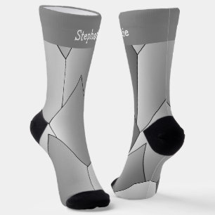 Grau Art Deco Design Socken
