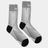 Grau Art Deco Design Socken (Rechts)