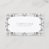 Grau Art Deco Frame 2 Visitenkarte (Vorderseite)